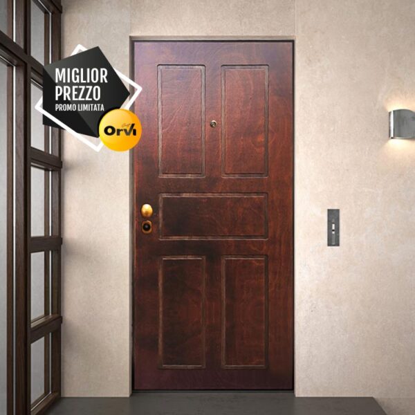 Portone Blindato P12 Con Effetto Legno - Apertura Interna Destra | Isolamento Lana Di Roccia - Foto 5