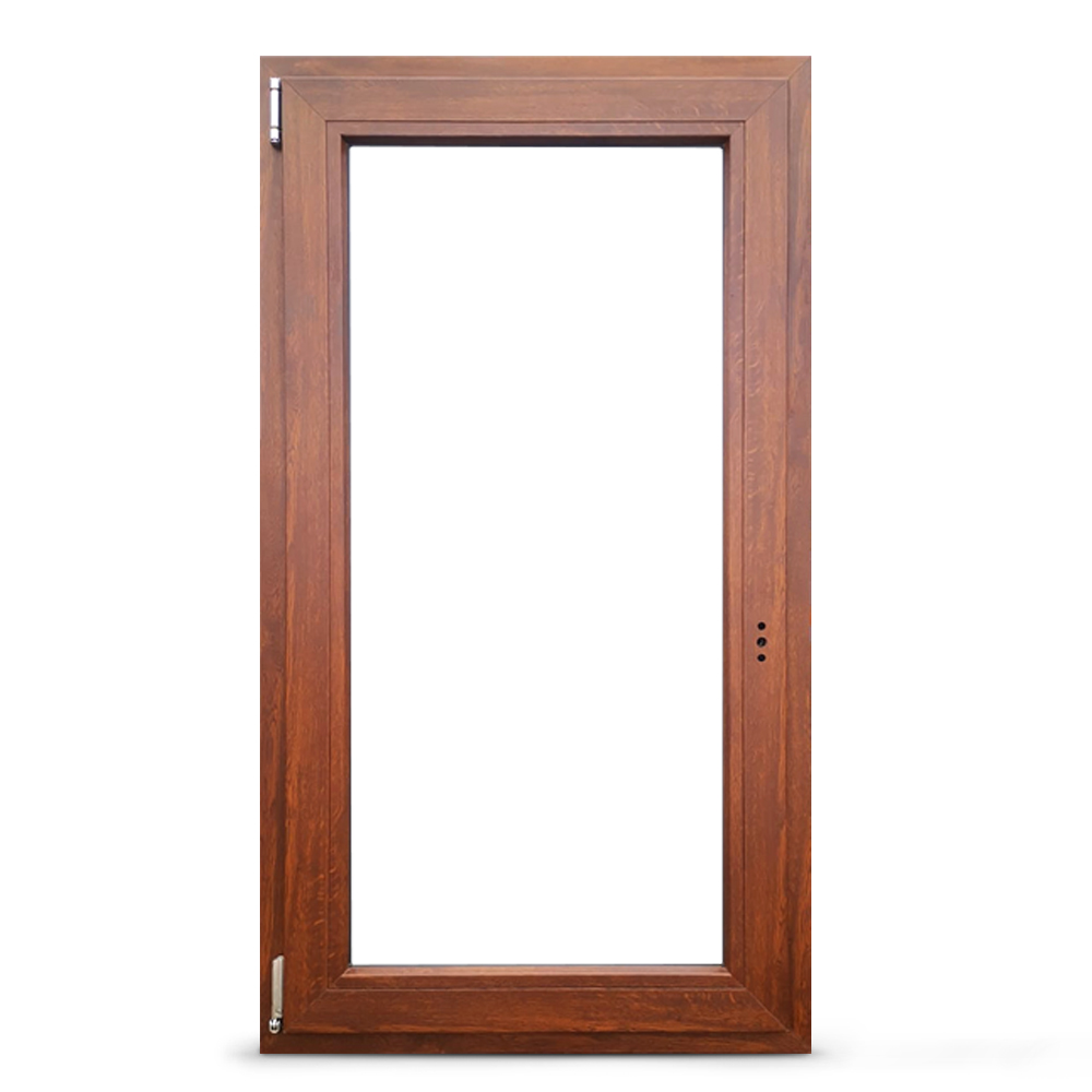 Finestra in PCV colore castagno scuro con triplo vetro